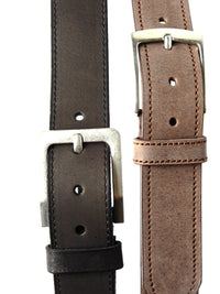 Bild in Galerie Ansicht laden, 4cm breiter Büffel-Ledergürtel,Ziernaht,braun,schwarz 4009 Sonderposten natur, anthrazit 
