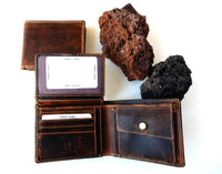 Bild in Galerie Ansicht laden, Hunter-Serie: Büffel-Voll-Leder Geldböse als Querformat mit RFID-protect
