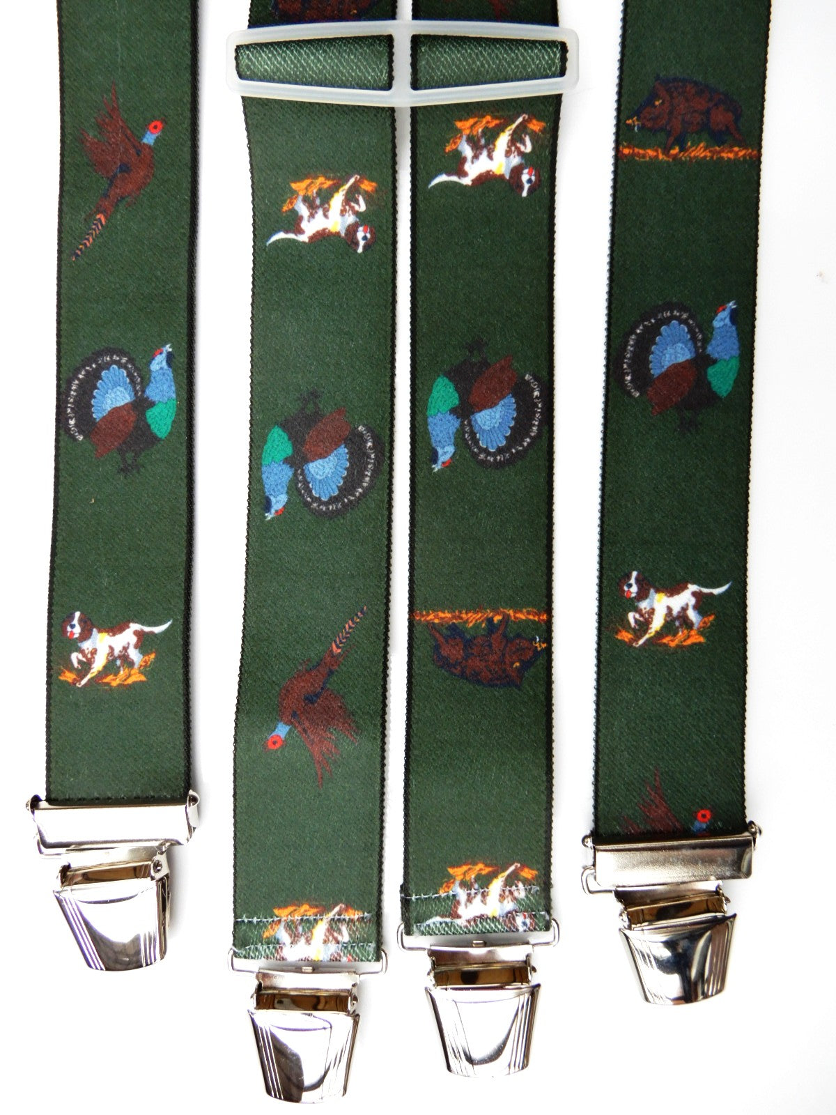 Jagd-Motiv Hosenträger mit 4 starken Klip