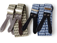 Bild in Galerie Ansicht laden, Hosenträger zum Knöpfen,Leder,Jacquard-Webmuster
