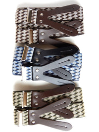 Bild in Galerie Ansicht laden, Hosenträger zum Knöpfen,Leder,Raute,Blau,Oliv,Braun
