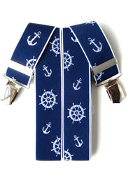 Bild in Galerie Ansicht laden, Maritimer 3-Clips Hosenträger,blau
