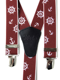 Bild in Galerie Ansicht laden, Martimer 3-Clip Hosenträger in Bordeaux mit Ganzmetall-Clips
