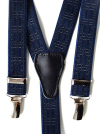 Bild in Galerie Ansicht laden, 3 Clips Hosenträger, schmal in 24mm in Grau oder Blau im Jacquard-Webmuster
