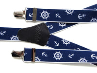 Bild in Galerie Ansicht laden, Maritimer 3-Clips Hosenträger,blau
