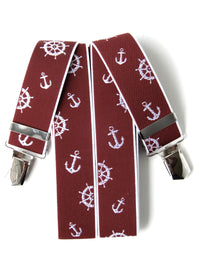 Bild in Galerie Ansicht laden, Martimer 3-Clip Hosenträger in Bordeaux mit Ganzmetall-Clips
