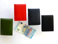 Bild in Galerie Ansicht laden, Mini-Börse,Leder,flach,Querformat,Rot,Blau,Schwarz,Grün
