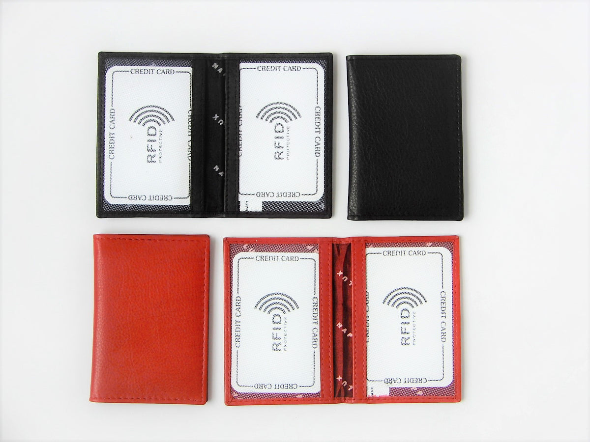 Kleine Kartenmappe in Rot und Schwarz mit RFID-Schutz
