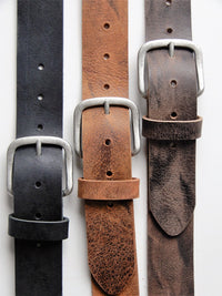 Bild in Galerie Ansicht laden, 4cm breiter Wasser-Büffel Ledergürtel, Voll-Leder, vom KüstenKlaus
