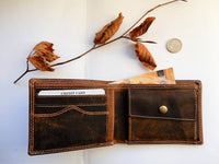 Bild in Galerie Ansicht laden, Hunter: Argentina Voll-Leder Börse ohne Riegel im Querformat mit  RFID-Schutz
