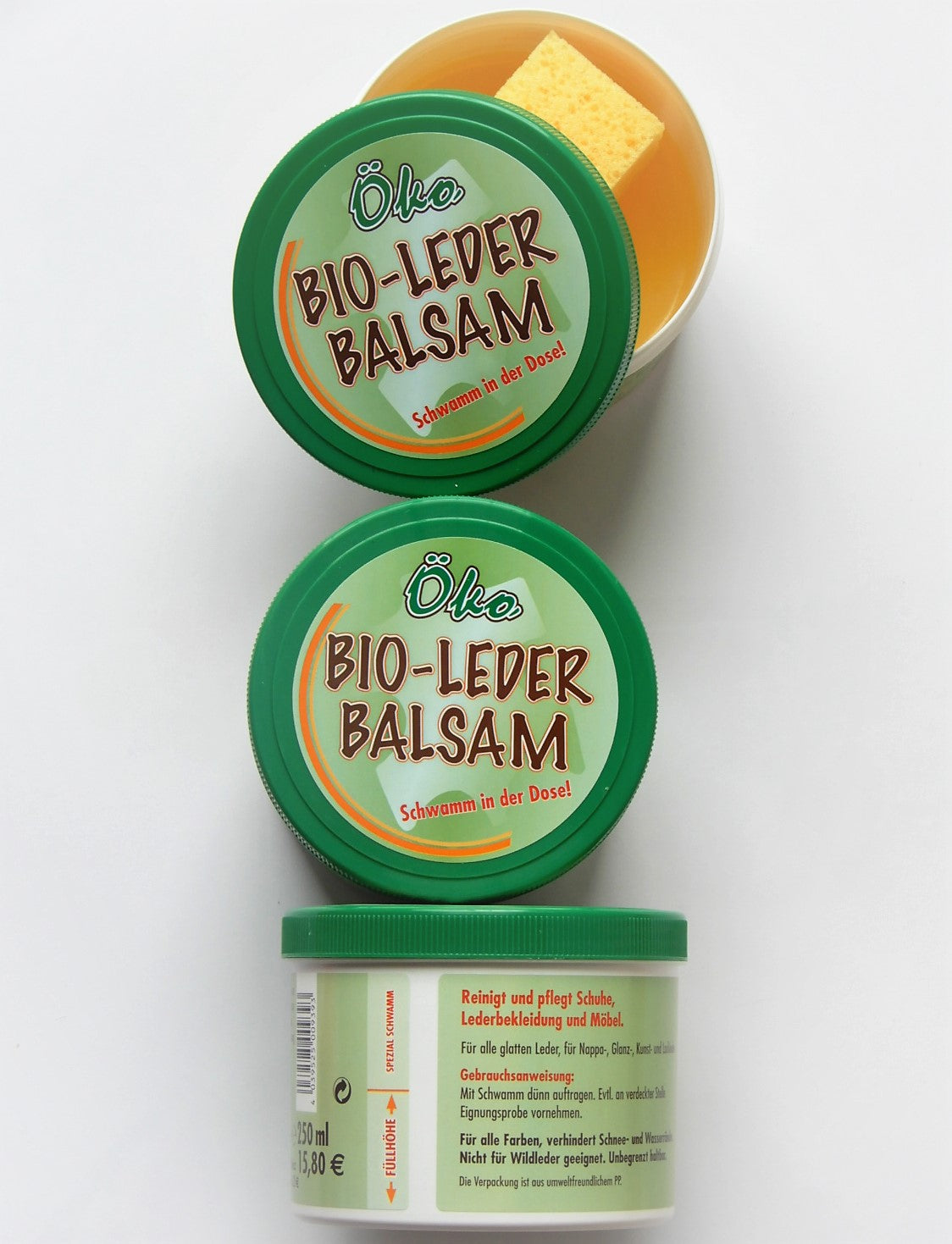 Bio Leder-Balsam mit Bienenwachs und Schwamm in der Dose - KüstenKlaus