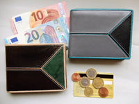 Bild in Galerie Ansicht laden, Mehrfarbige Riegelbörse im Querformat
