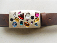 Bild in Galerie Ansicht laden, Buntes Glas-Mosaik im metetallischen Rechteck
