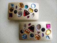 Bild in Galerie Ansicht laden, Buntes Glas-Mosaik im metetallischen Rechteck
