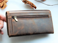 Bild in Galerie Ansicht laden, Hunter-Serie: Große Börse aus naturbelassenem Büffel-Leder
