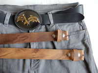 Bild in Galerie Ansicht laden, Druckknopf-Gürtel 4 cm Wasserbüffel-Leder
