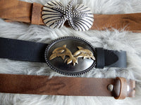 Bild in Galerie Ansicht laden, Druckknopf-Gürtel 4 cm Wasserbüffel-Leder
