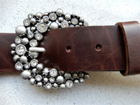 Bild in Galerie Ansicht laden, Damen-Gürtel-Schließe mit Strass in silbriger und schwarzer Ausführung
