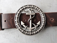 Bild in Galerie Ansicht laden, Anker Nr. 8 rund und offen, in silbrig und Messing/Weiß &quot;used&quot;
