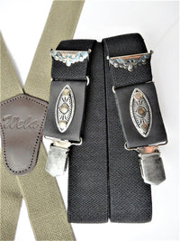 Bild in Galerie Ansicht laden, Hosenträger: Feines Leinen-Band mit Zierteilen + stabilem Rinder-Leder, stabile Klip - KüstenKlaus
