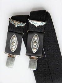 Bild in Galerie Ansicht laden, Hosenträger: Feines Leinen-Band mit Zierteilen + stabilem Rinder-Leder, stabile Klipse - KüstenKlaus
