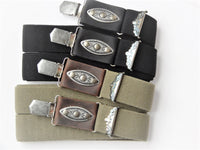 Bild in Galerie Ansicht laden, Hosenträger: Feines Leinen-Band mit Zierteilen + stabilem Rinder-Leder, stabile Klipse - KüstenKlaus
