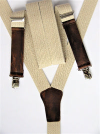 Bild in Galerie Ansicht laden, Hosenträger: Starkes Elastikband mit braunem Büffel-Leder, ein Hingucker für jede Kleidung - KüstenKlaus
