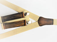 Bild in Galerie Ansicht laden, Hosenträger: Starkes Elastikband mit braunem Büffel-Leder, ein Hingucker für jede Kleidung - KüstenKlaus
