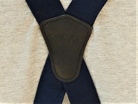 Bild in Galerie Ansicht laden, 4 Klipp Hosenträger mit Leder-Rückenstück
