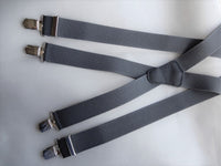 Bild in Galerie Ansicht laden, 4 Klipp Hosenträger mit Leder-Rückenstück
