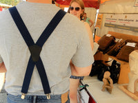 Bild in Galerie Ansicht laden, 4 Klipse Hosenträger mit Leder-Rückenstück
