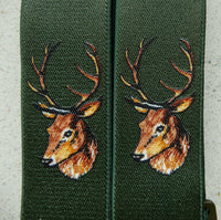 Bild in Galerie Ansicht laden, Jagd-Motiv Hosenträger mit 4 starken Klipsen
