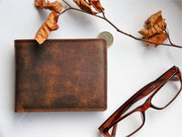 Bild in Galerie Ansicht laden, Hunter-Serie, Querformat Büffel-Leder Börse mit RFID-Schutz ohne Riegel
