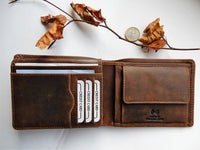 Bild in Galerie Ansicht laden, Hunter-Serie, Querformat Büffel-Leder Börse mit RFID-Schutz ohne Riegel
