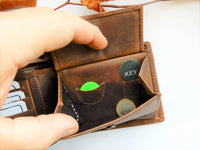 Bild in Galerie Ansicht laden, Hunter-Serie: Querformat Büffel-Leder Börse ohne Riegel mit RFID-Schutz
