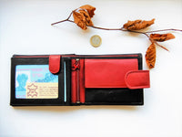 Bild in Galerie Ansicht laden, Querformat Kombi-Börse mit Außen-und Innenriegel, weiches Rind-Nappa
