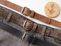 Bild in Galerie Ansicht laden, 3,5 cm Wasserbüffel-Leder-Gürtel&quot;Lübeck&quot;, matt - KüstenKlaus
