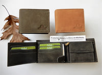 Bild in Galerie Ansicht laden, Woodland® Quer-Format-Börse mit RFID-Schutz und Innen-Riegel
